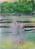 tobian - untermalung - 2 mdchen am see - 70x50cm - acryl auf nessel - 2014