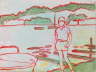 untermalung - tobian - acryl - auf - nessel - 2006 - 30x40cm - -junge - am - see-2