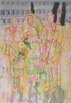 tobian - untermalung - hochzeit-  acryl auf nessel  - 100x70cm - 2008